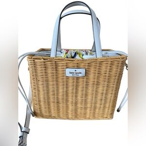 Kate Spade Sam Wicker Lemon Zest Medium Satchel NWOT
